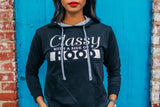Classy With a Side of Hood Hoodie - BLACK/BLACK (unisex sizing)