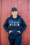 Classy With a Side of Hood Hoodie - BLACK/BLACK (unisex sizing)